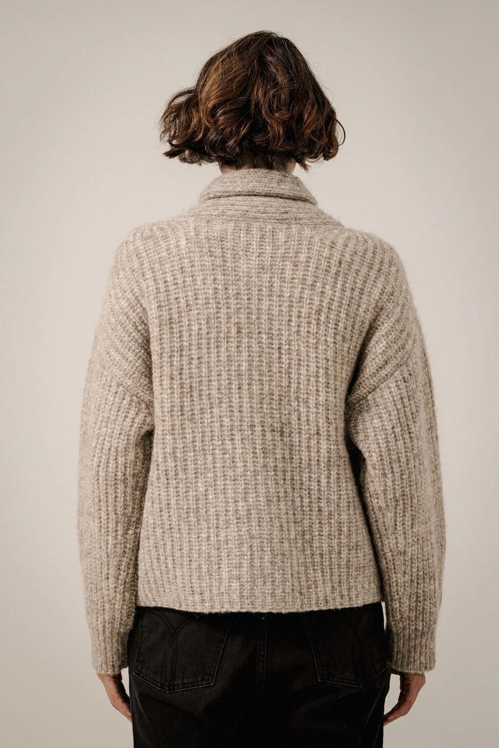 BARE KNITWEAR - OVERSIZED SHAWL CARDIGAN - MARBLE - FW26