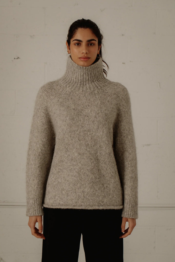 BARE KNITWEAR - PULL STANLEY - GRIS MARBLE - AH23