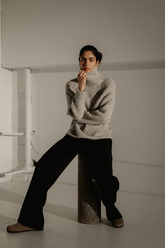 BARE KNITWEAR - PULLOVER STANLEY - MARBLE GREY - FW23