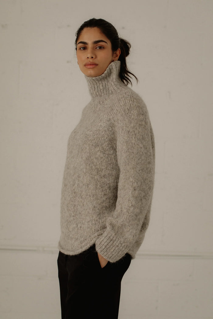 BARE KNITWEAR - PULL STANLEY - GRIS MARBLE - AH23