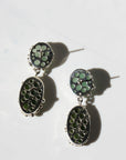 HOUSE OF HUDSON - BOUCLES D'OREILLES DOUBLE - AVENTURINE ET JADE