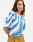 SKALL STUDIO - T-SHIRT BOYFRIEND - RAYÉ BLEU CLASSIQUE/BLANC - PA26