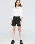 DUER - RELAXED HIGH-WAISTED CANVAS SHORTS - BLACK - SS26