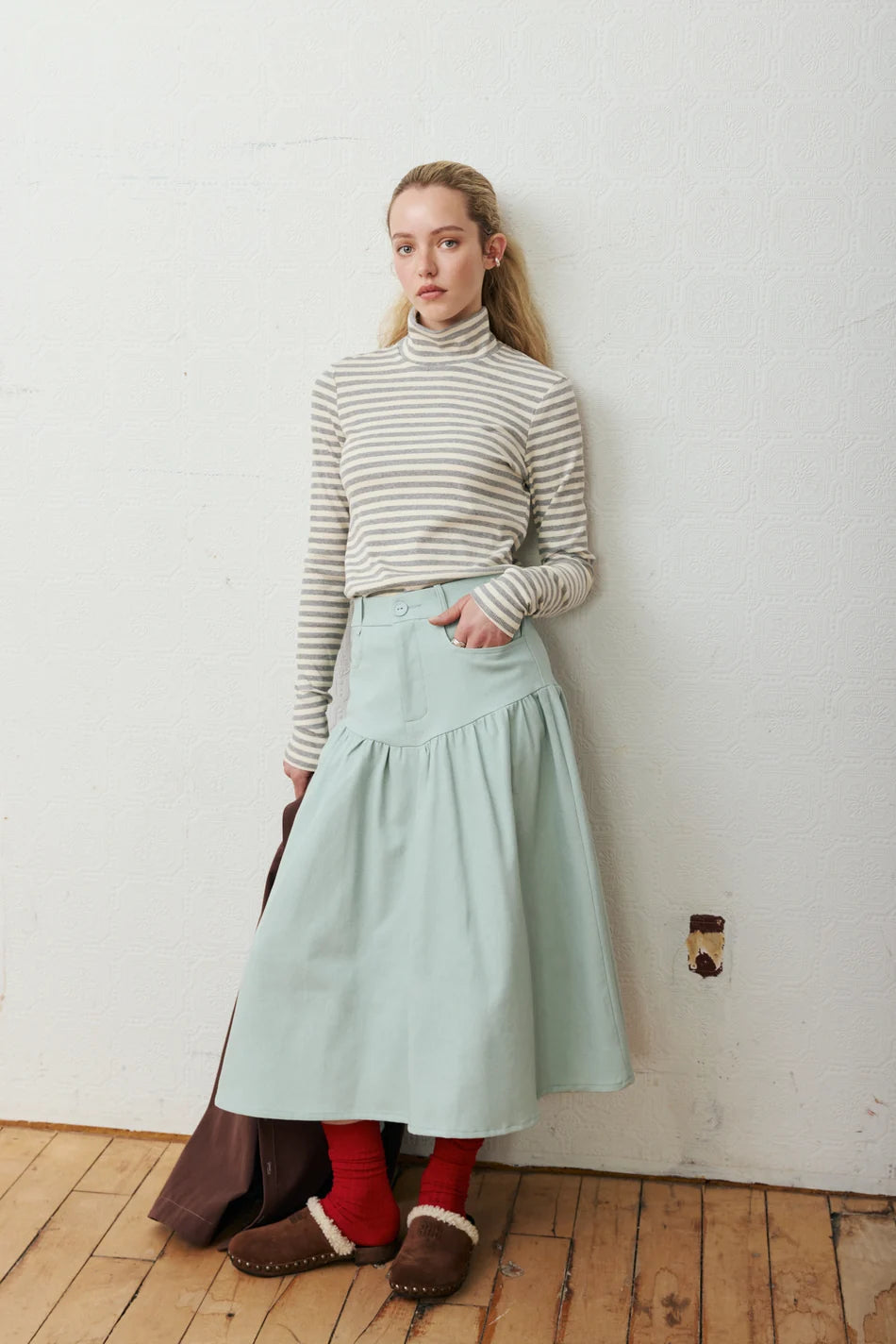EVE GRAVEL - HAUT CALEB - GRIS/CRÈME - AH26