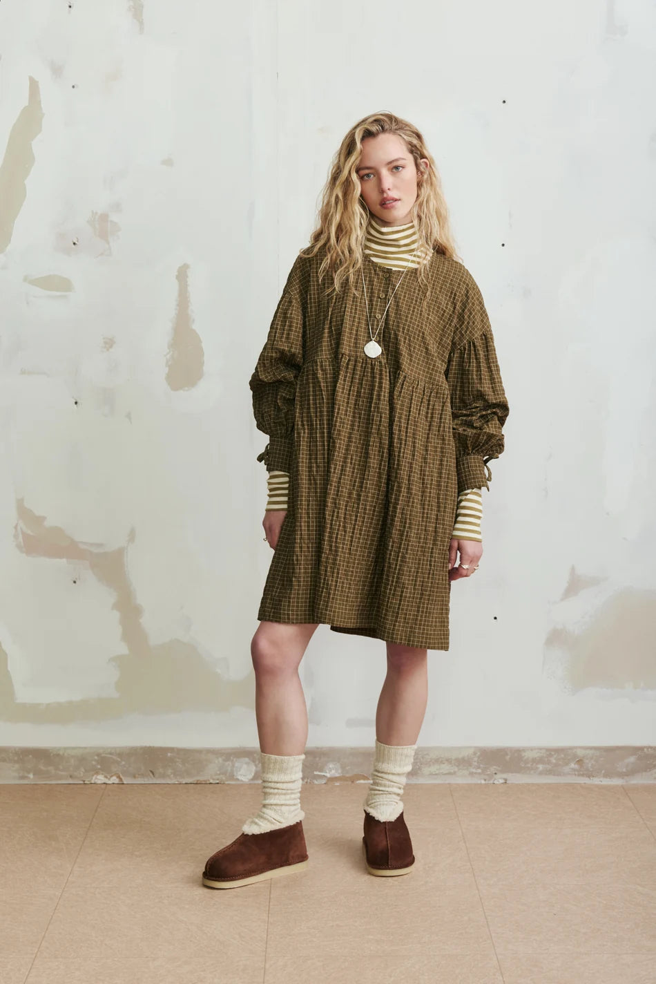 EVE GRAVEL - ROBE CATALEYA - KAKHI/GRIS - AH26