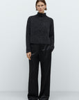 CORDERA - BABY ALPACA POLO SWEATER - ANTHRACITE - FW25