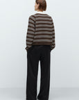 CORDERA -  MERINO WOOL STRIPED POLO - BROWN - FW25