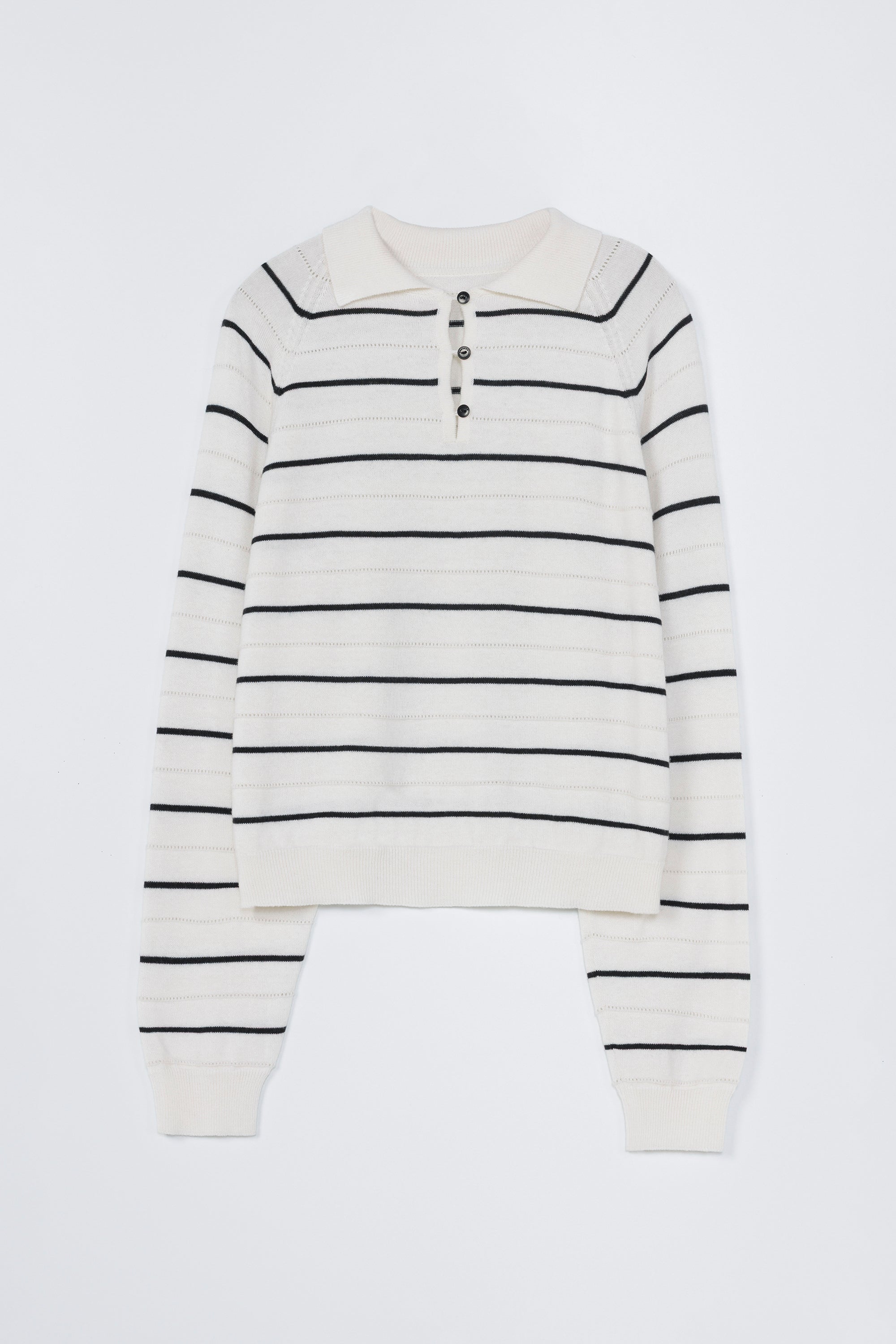CORDERA - MERINO WOOL STRIPED POLO - WHITE - FW25 – Boutique Unicorn
