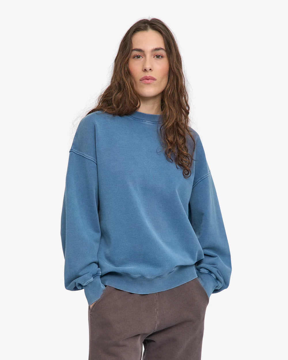 COLORFUL STANDARD - CHANDAIL COTON OUATÉ SURDIMENSIONNÉ - INDIGO DÉLAVÉ