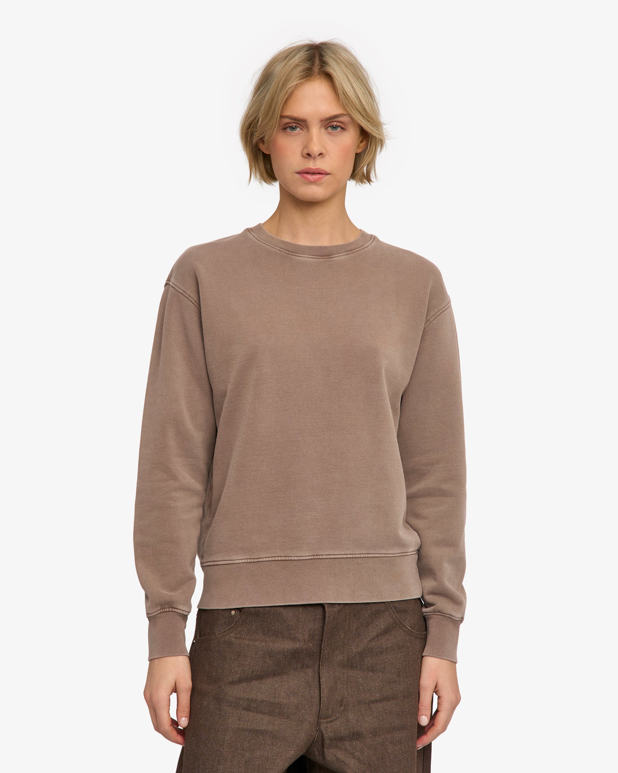 COLORFUL STANDARD - CHANDAIL COTON OUATÉ SURDIMENSIONNÉ - KHAKI DÉLAVÉ