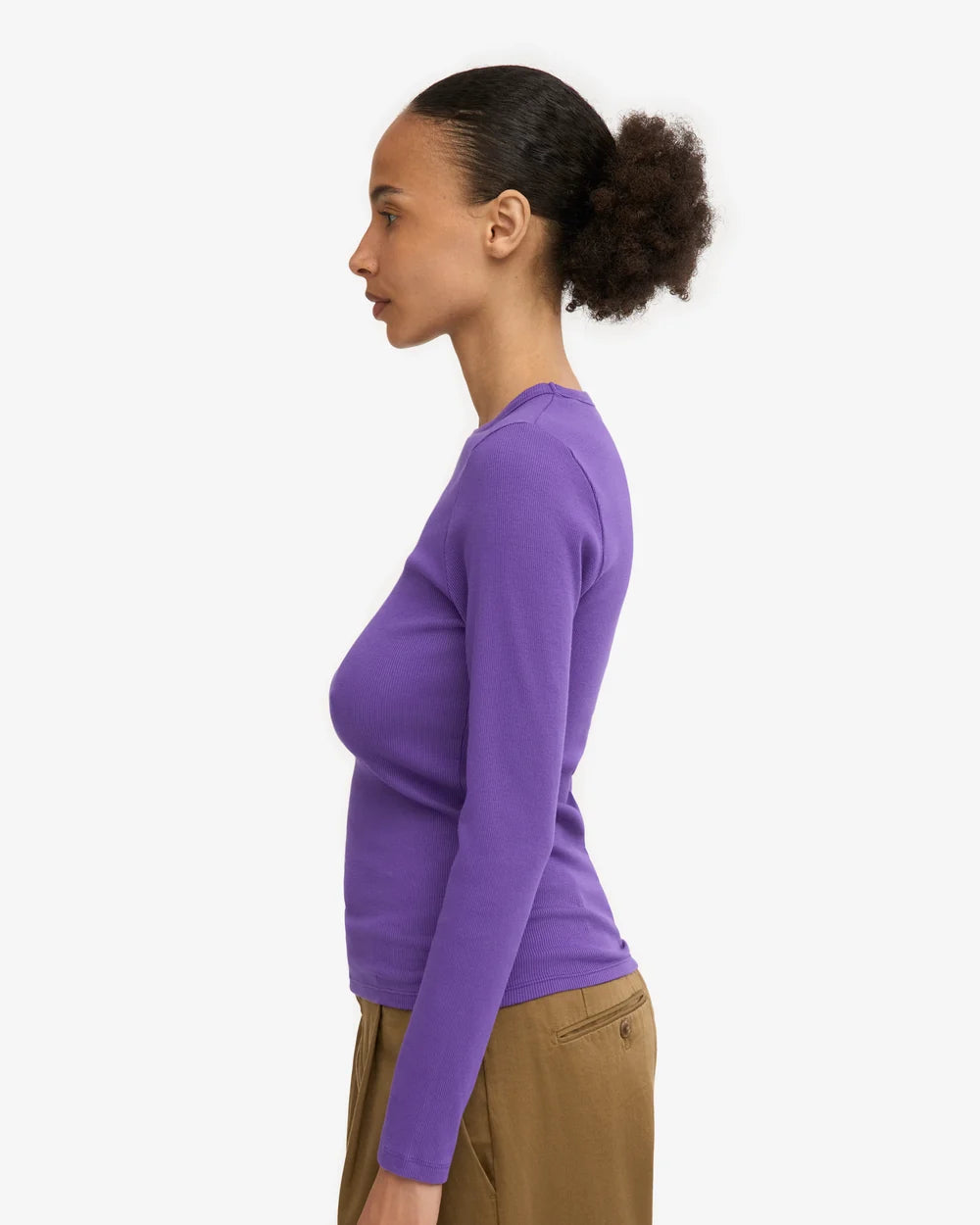 COLORFUL STANDARD - RIBBED LS T-SHIRT - ULTRA VIOLET