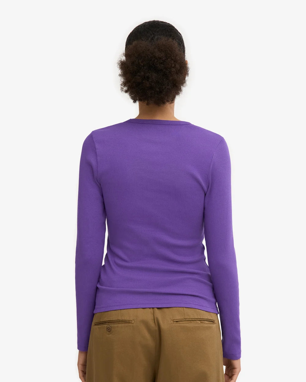 COLORFUL STANDARD - RIBBED LS T-SHIRT - ULTRA VIOLET