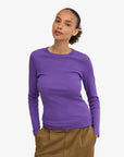 COLORFUL STANDARD - RIBBED LS T-SHIRT - ULTRA VIOLET