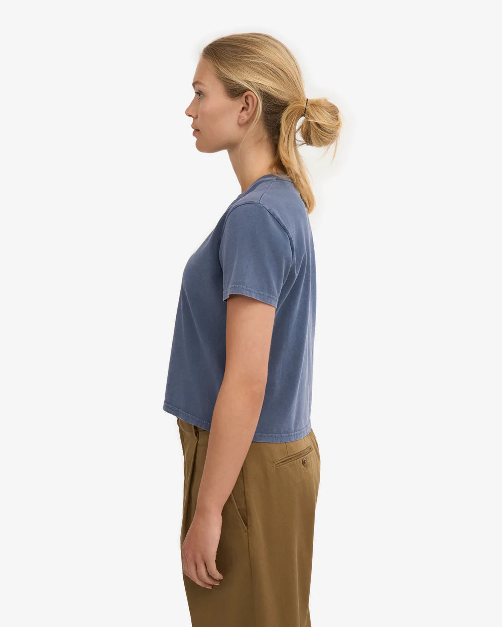 COLORFUL STANDARD - BOXY CROP T-SHIRT - NEPTUNE BLUE