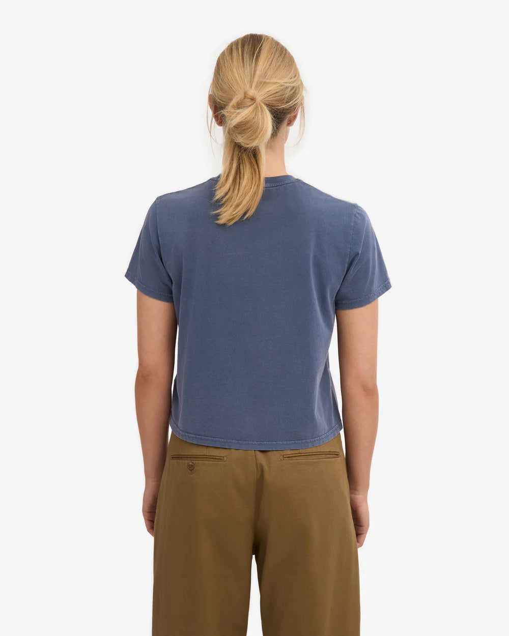 COLORFUL STANDARD - BOXY CROP T-SHIRT - NEPTUNE BLUE