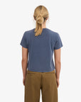 COLORFUL STANDARD - BOXY CROP T-SHIRT - NEPTUNE BLUE