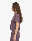 COLORFUL STANDARD - T SHIRT BOXY COURT - RAISIN DÉLAVÉ
