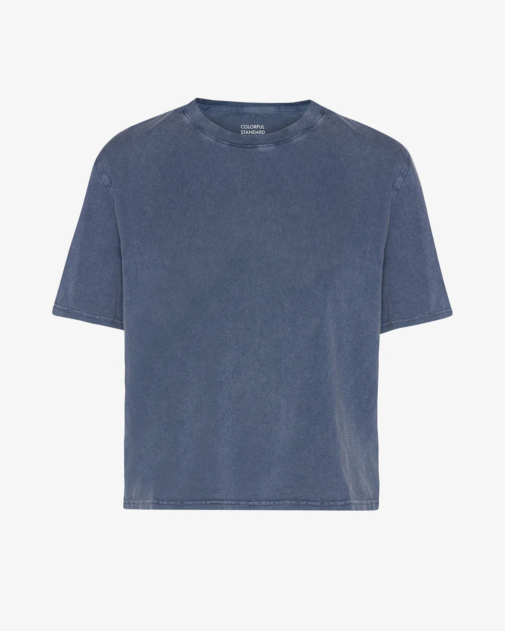 COLORFUL STANDARD - BOXY CROP T-SHIRT - NEPTUNE BLUE