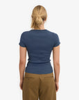 COLORFUL STANDARD - T-SHIRT COTELÉ - BLEU PETROLE