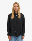 COLORFUL STANDARD - OVERSIZED LINEN SHIRT - BLACK
