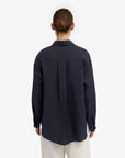 COLORFUL STANDARD - OVERSIZED LINEN SHIRT - NAVY