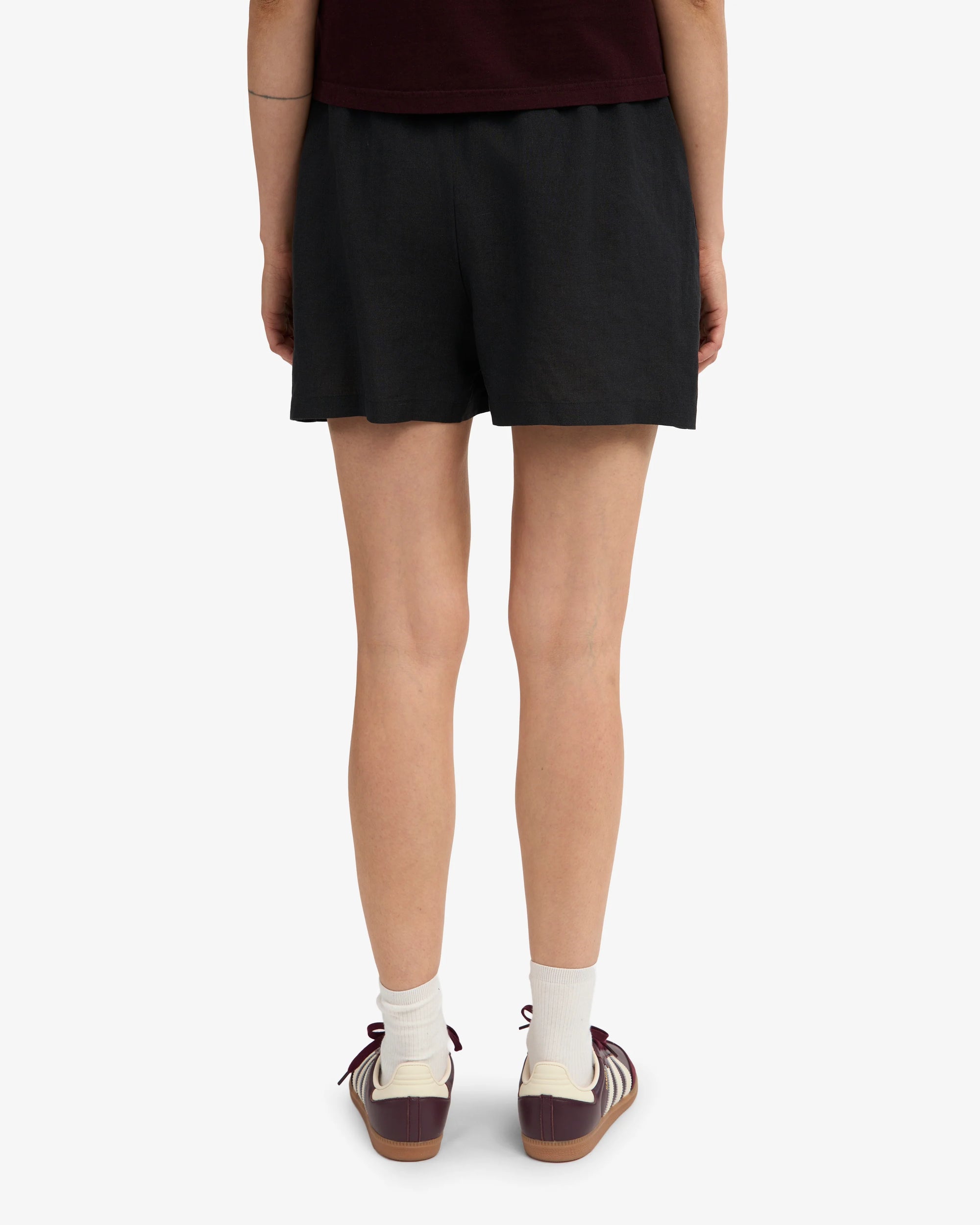 COLORFUL STANDARD - LINEN SHORTS - BLACK