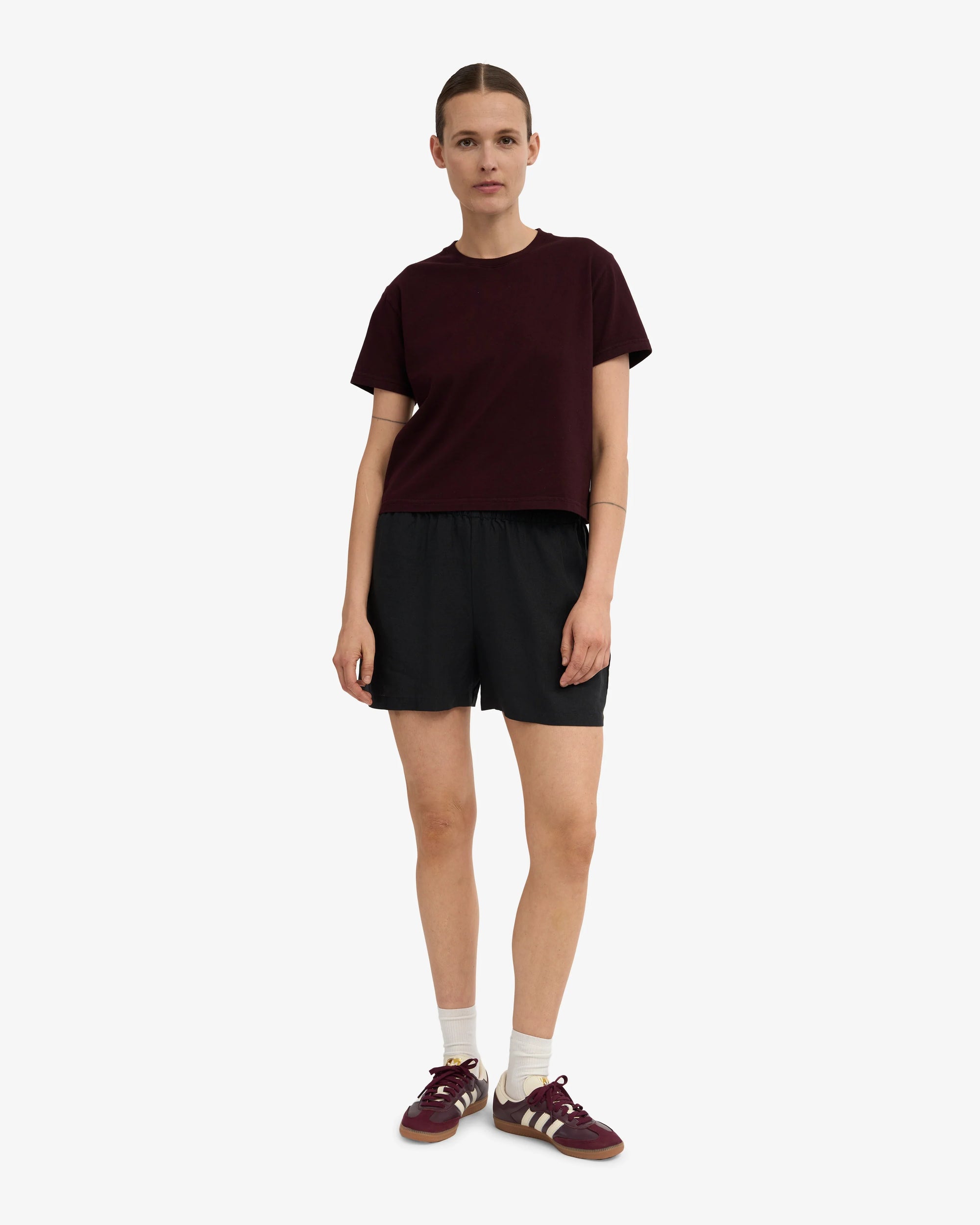 COLORFUL STANDARD - LINEN SHORTS - BLACK