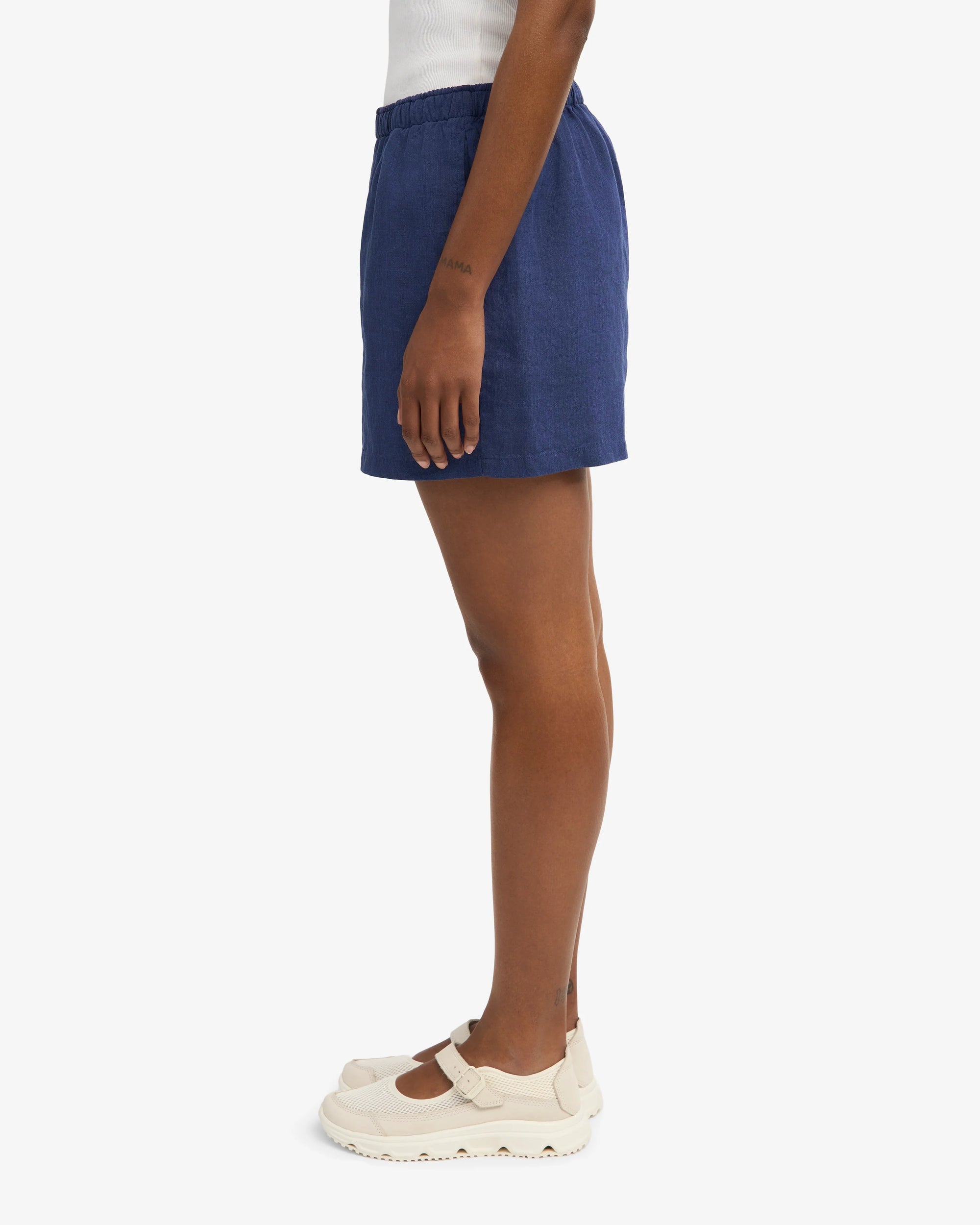 COLORFUL STANDARD - LINEN SHORTS - NAVY