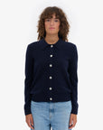 COLORFUL STANDARD - CARDIGAN COL EN LAINE MÉRINO - MARINE