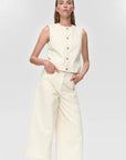 MINIMUM - JEANS CULOTTE CAROLINE - BLANC WHISPER - PÉ26