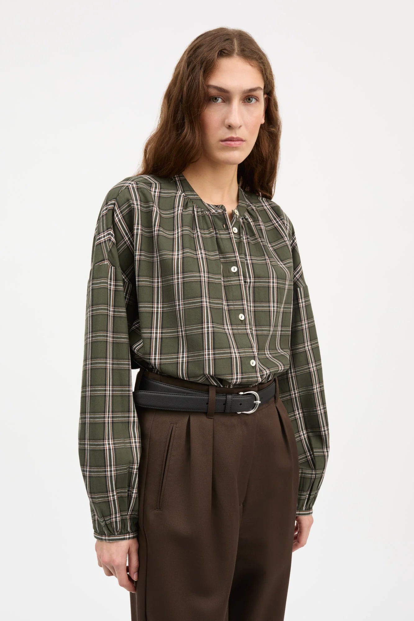 SKALL STUDIO - CILLA SHIRT - GREEN/WHITE CHECK - FW26