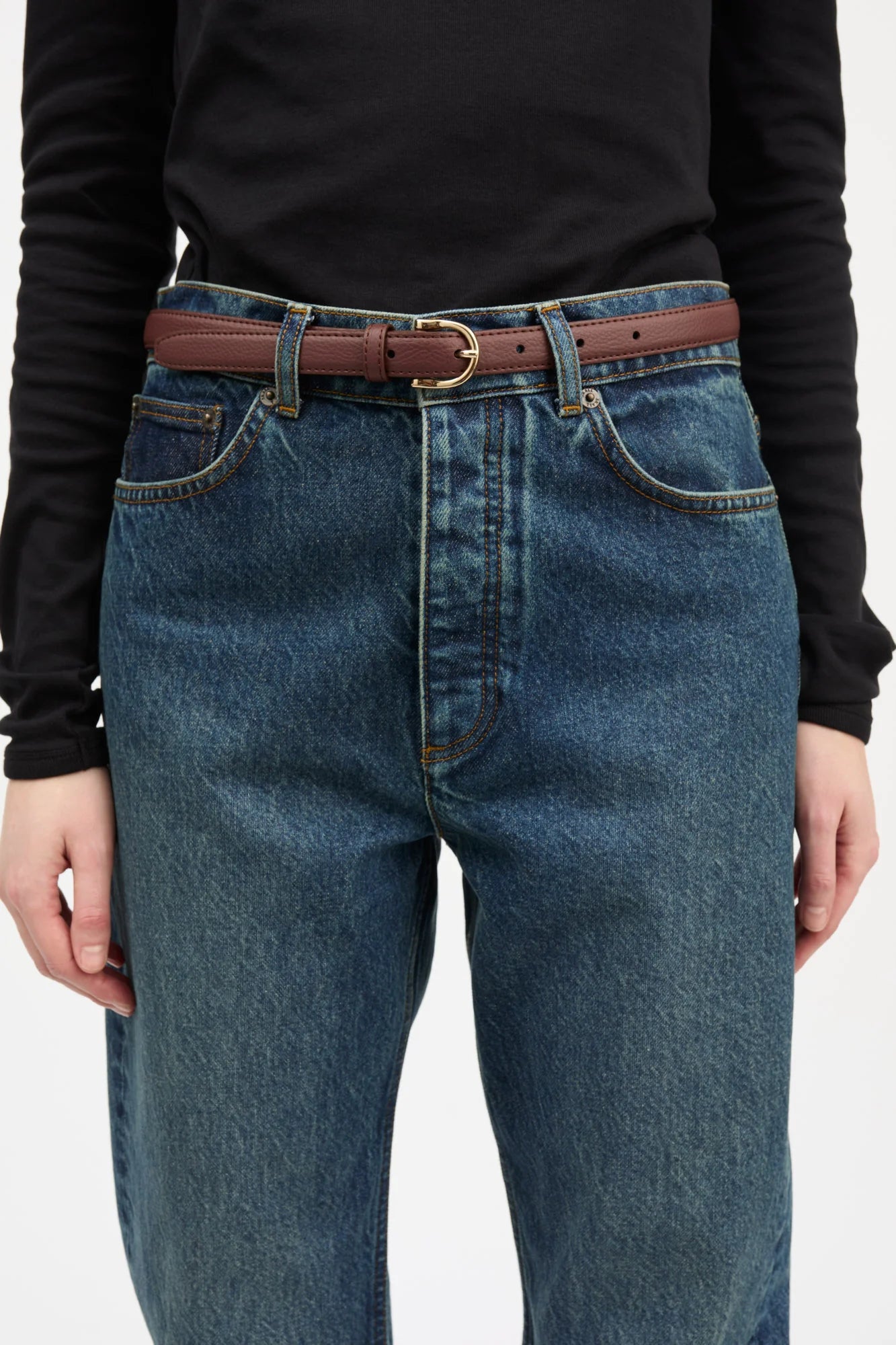 SKALL STUDIO - CEINTURE CLASSIQUE - BRUN FONCÉ