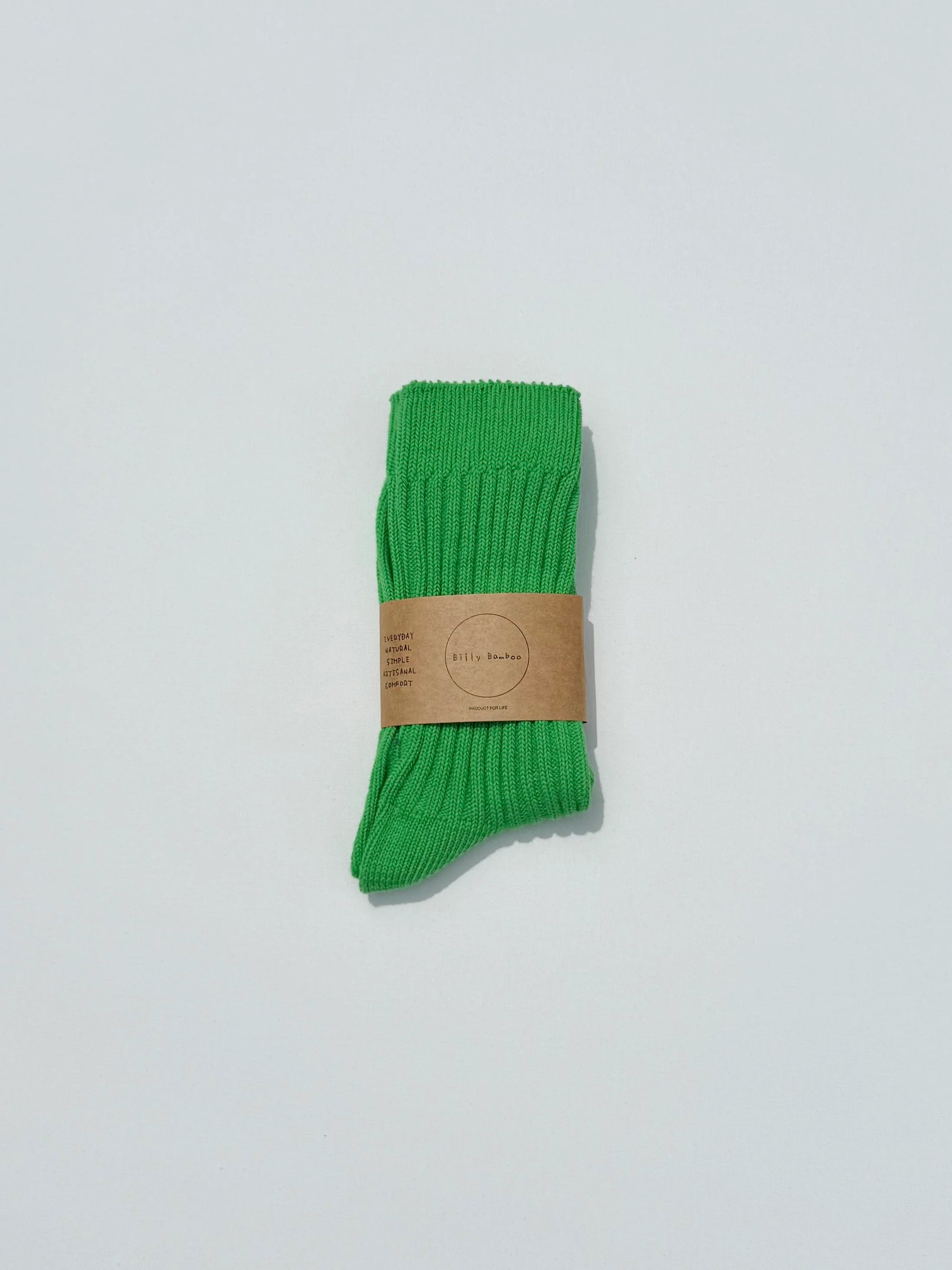 BILLY BAMBOO - RIBBED COTTON HIGH SOCKS - CRYSTAL BRIGHT