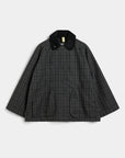 BRIXTOL TEXTILES - MANTEAU DAVONNA - NOIR À CARREAUX - AH26