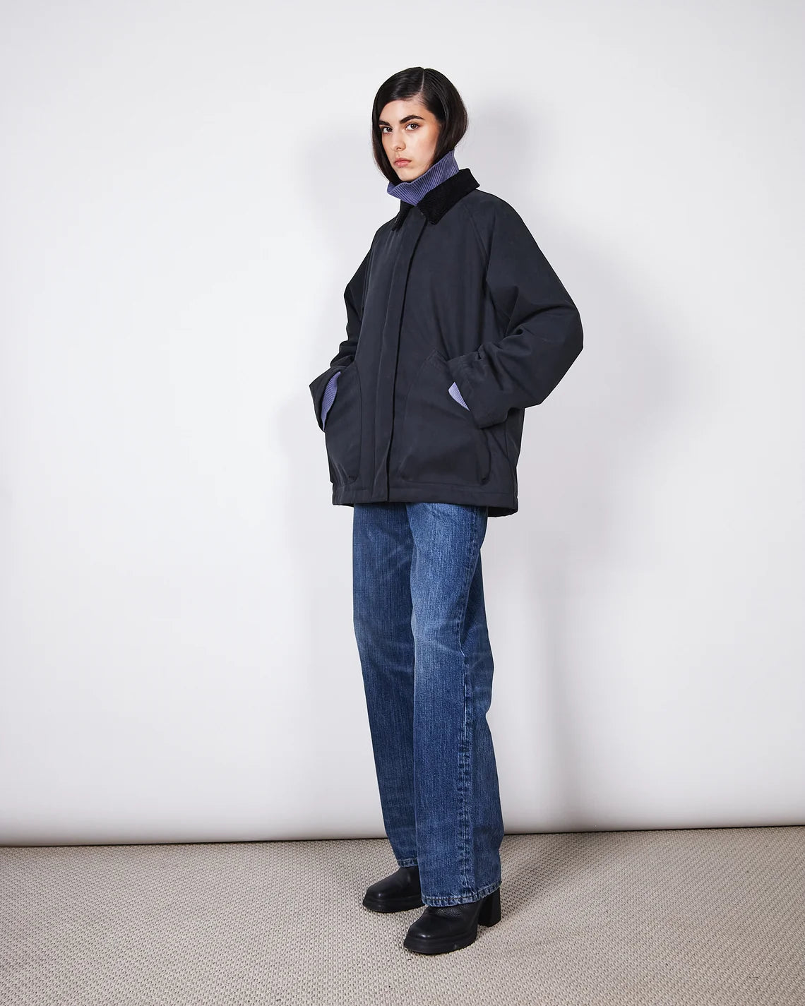BRIXTOL TEXTILES - DAVONNA QUILTED COAT - BLACK - FW26