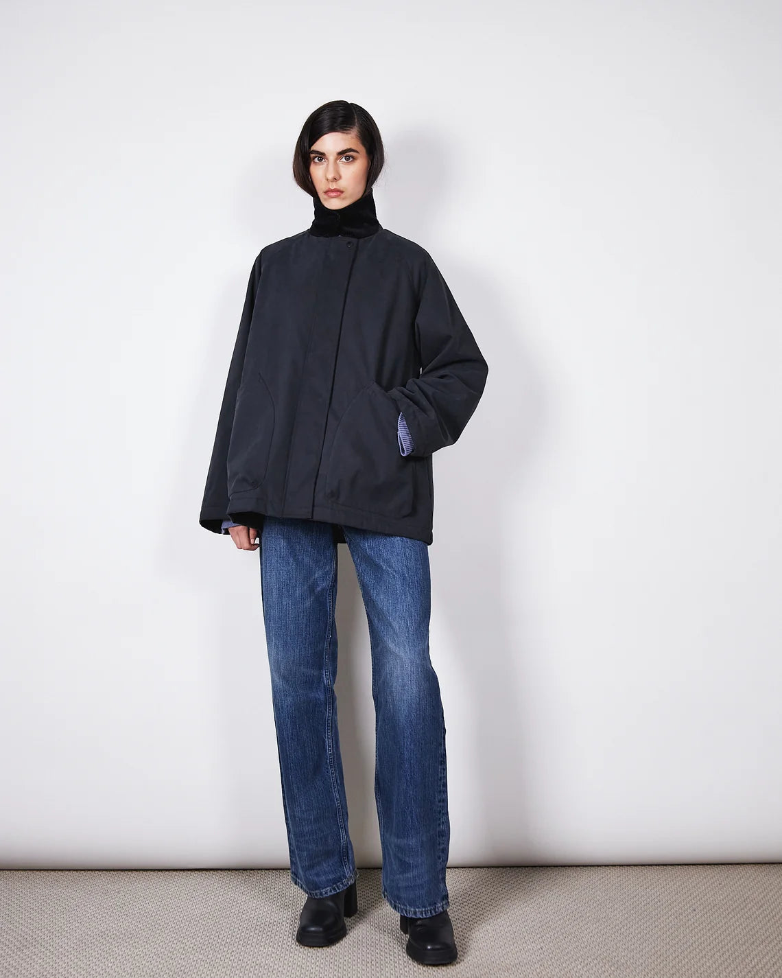 BRIXTOL TEXTILES - DAVONNA QUILTED COAT - BLACK - FW26