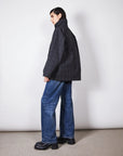 BRIXTOL TEXTILES - MANTEAU DAVONNA - NOIR À CARREAUX - AH26