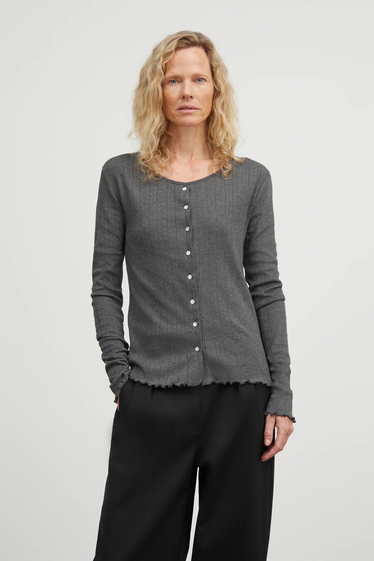 SKALL STUDIO - EDIE CARDIGAN - DARK GRAY BLEND