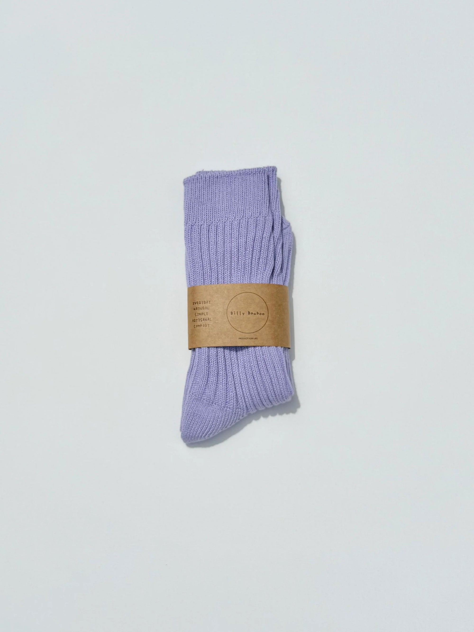 BILLY BAMBOO - RIBBED COTTON HIGH SOCKS - CRYSTAL BRIGHT