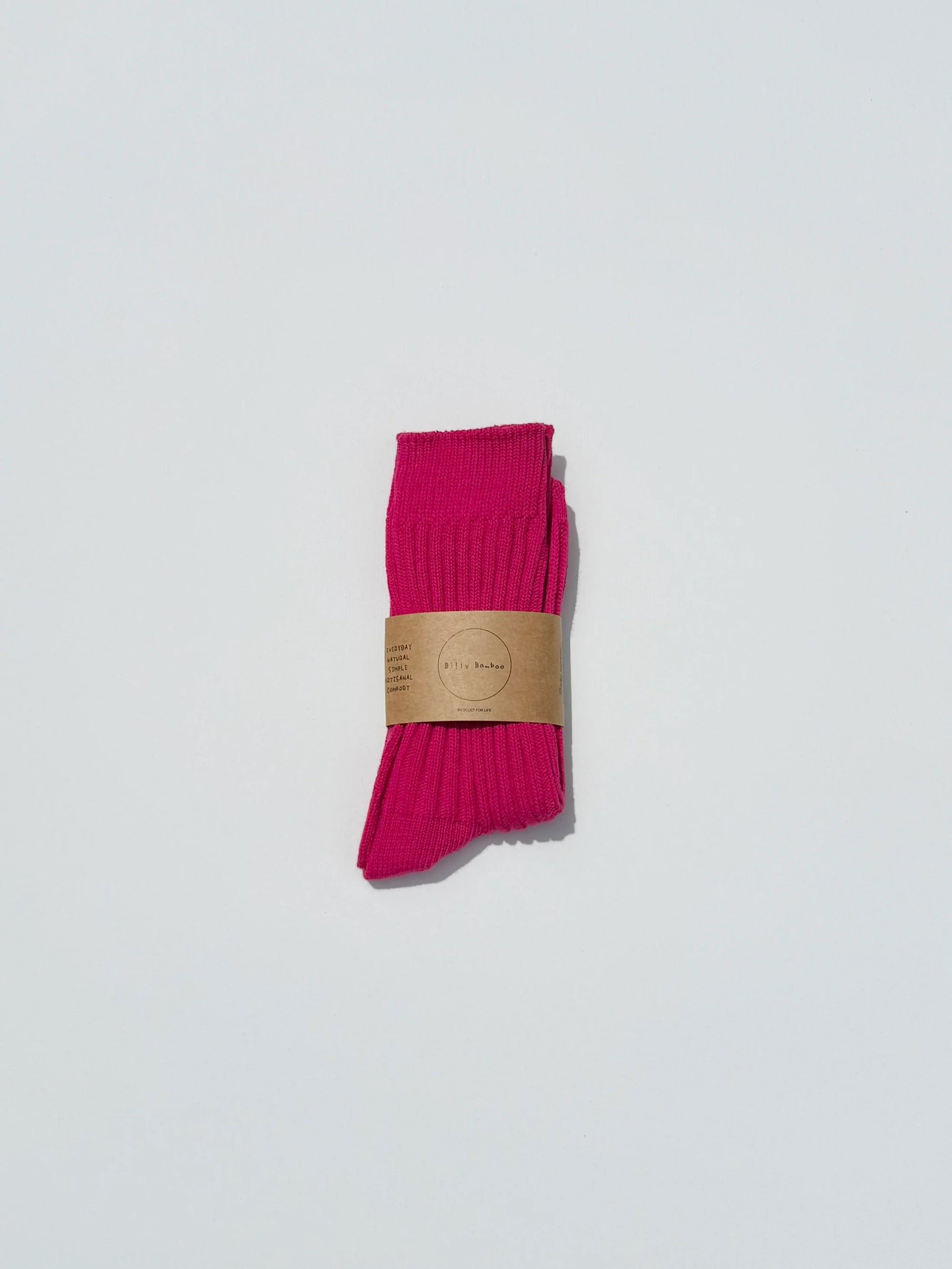 BILLY BAMBOO - RIBBED COTTON HIGH SOCKS - CRYSTAL BRIGHT