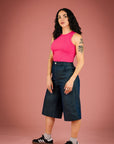 MERCEDES MORIN - BERMUDA CRUZE - DENIM - PÉ25