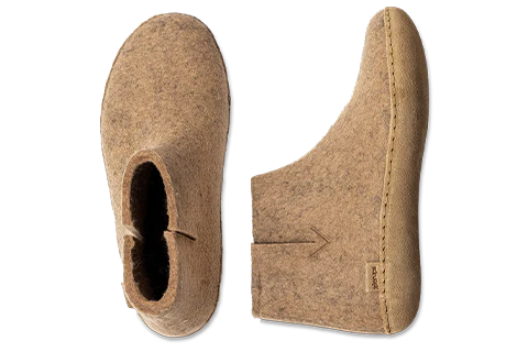 GLERUPS - BOOTIE - LEATHER/BEIGE