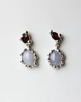 HOUSE OF HUDSON - DOUBLE EARRINGS - GARNET AND CHALCEDONY