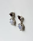 HOUSE OF HUDSON - DOUBLE EARRINGS - GARNET AND CHALCEDONY