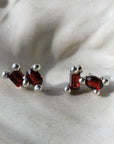 HOUSE OF HUDSON - CLUSTER STUDS - RED GARNET