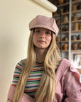 HEIRLOOM - CASQUETTE GAZETTE - PIED-DE-POULE ROSE