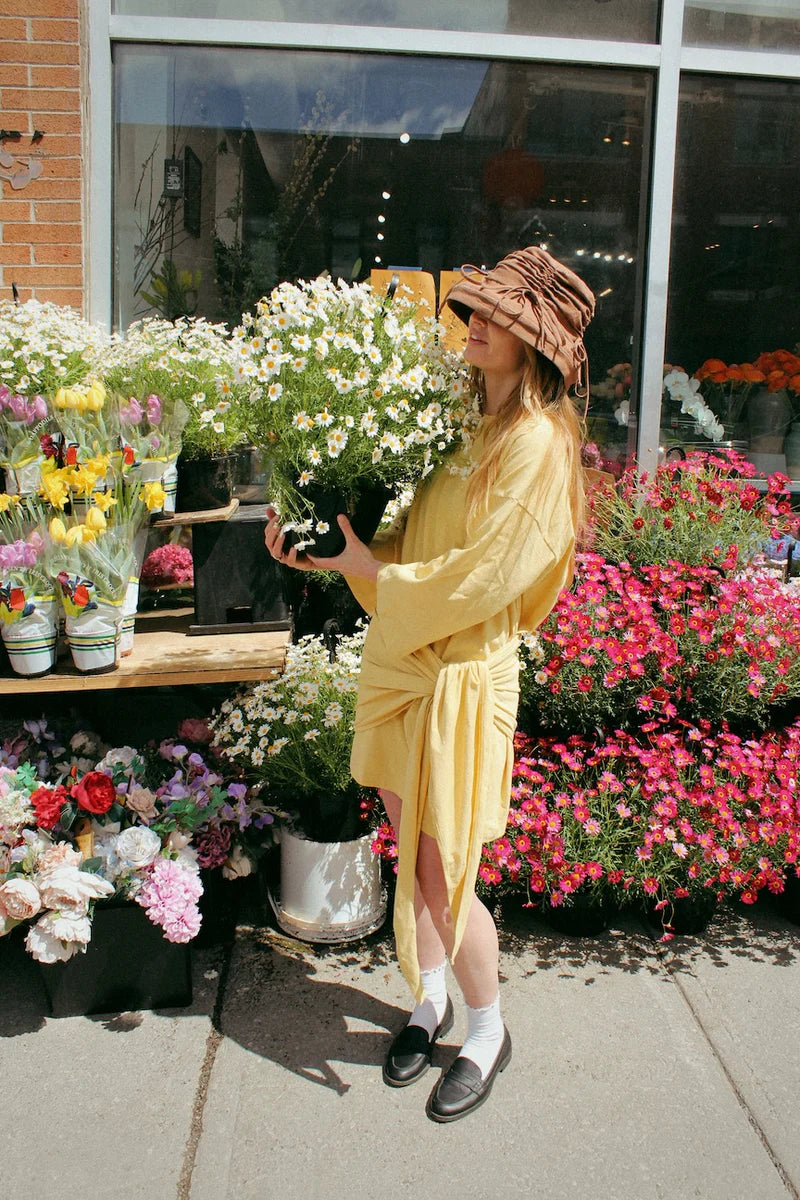 HEIRLOOM - THYM - CHAPEAU BOB FRONCÉ EN LIN