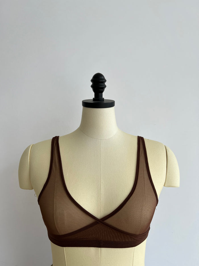 SIMONE WILD - NET WRAP BRA - WOOD