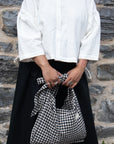 EVE GRAVEL - PAPERBAG BAG - NATURAL/BLACK