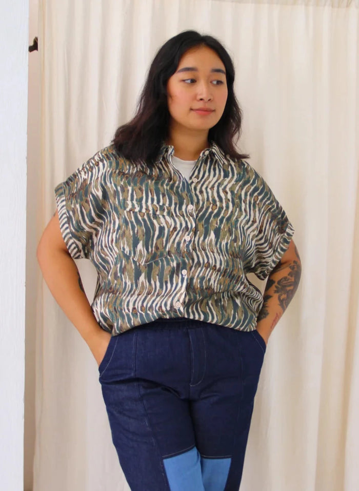 EVE GRAVEL - NOUMÉA SHIRT - GREEN ZEBRA - FW23